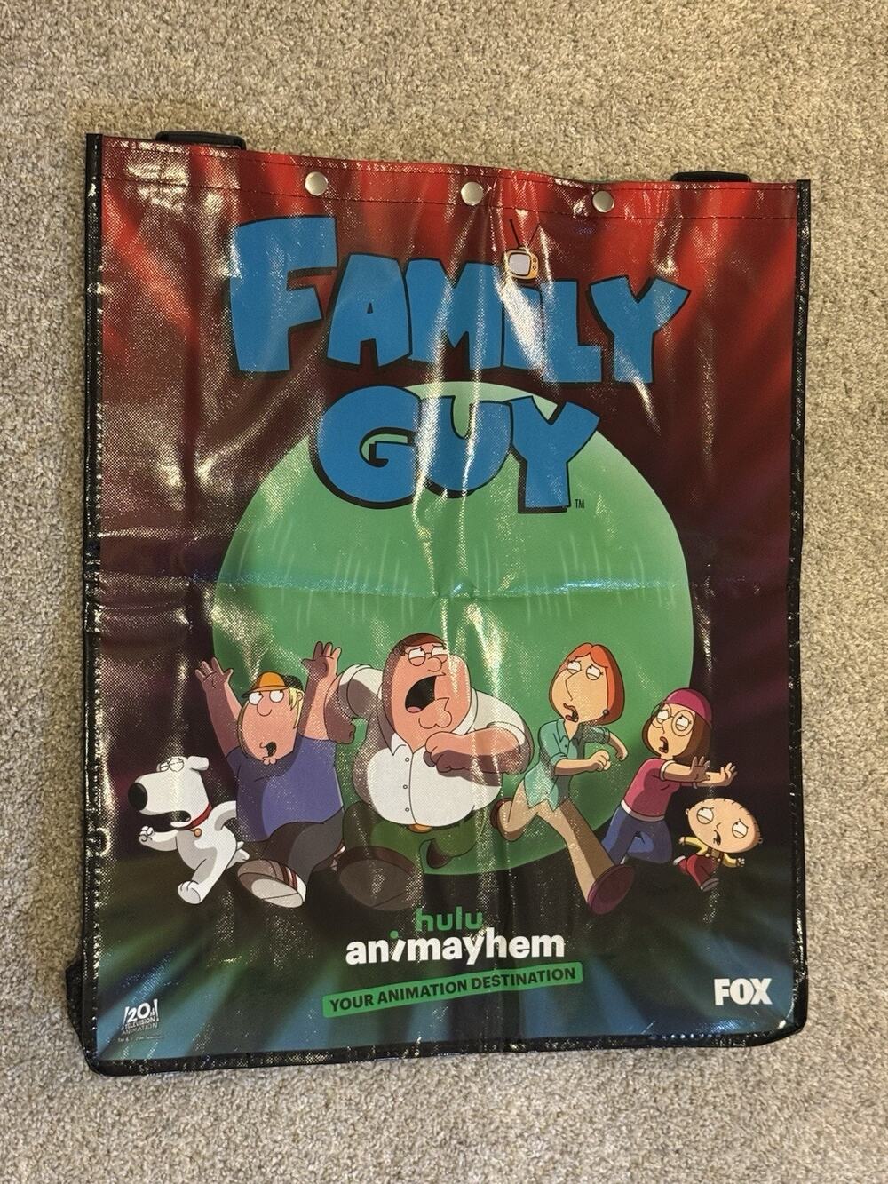 SDCC 2024 Family Guy Hulu Animayhem Comic Con Exclusive Swag Backpack Bag